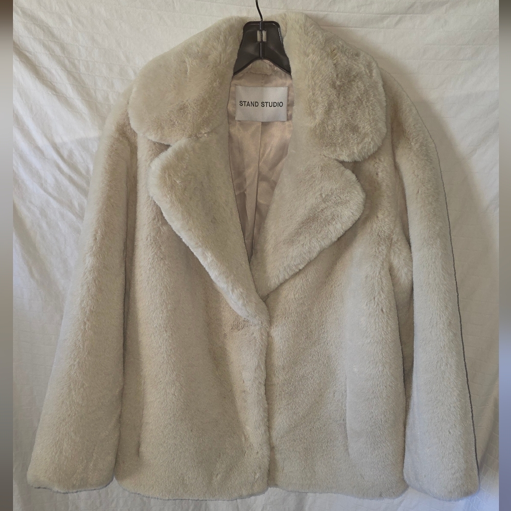 Stand Studio Cream Teddy Jacket